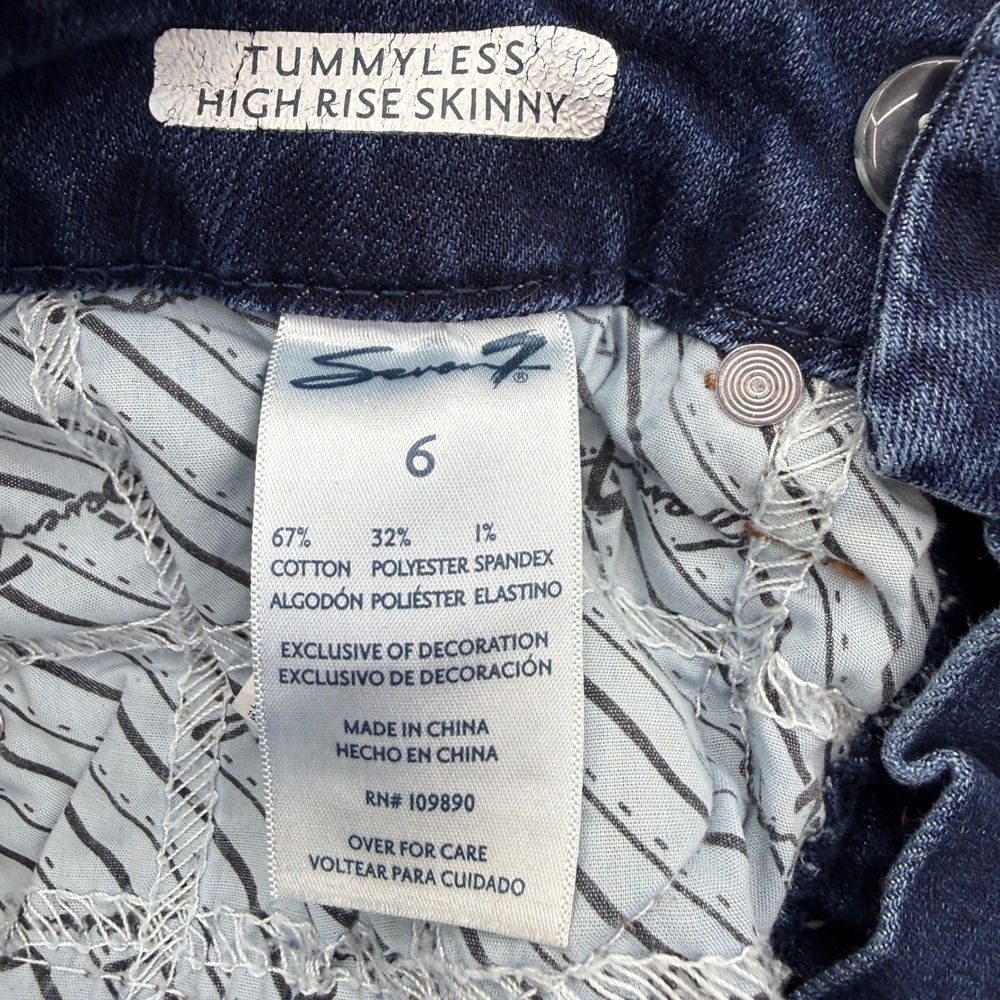 Seven7 Tummyless High Rise Skinny Jeans Womens 6 Dark Wash Stretch Denim - Picture 4 of 7